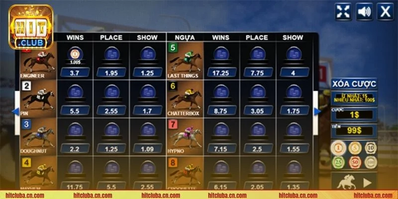 Mẹo cá độ game đua ngựa HITCLUB bất bại từ cao thủ.